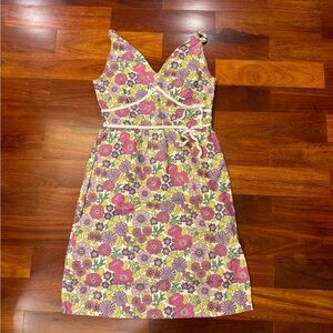 Vintage Chanel Floral Pink and Purple Women's Dress